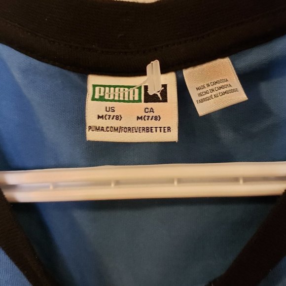 PUMA Boy's Blue Black PUMA Short-Sleeve T-shirt - Size: Medium or 7/8 - Picture 2 of 6